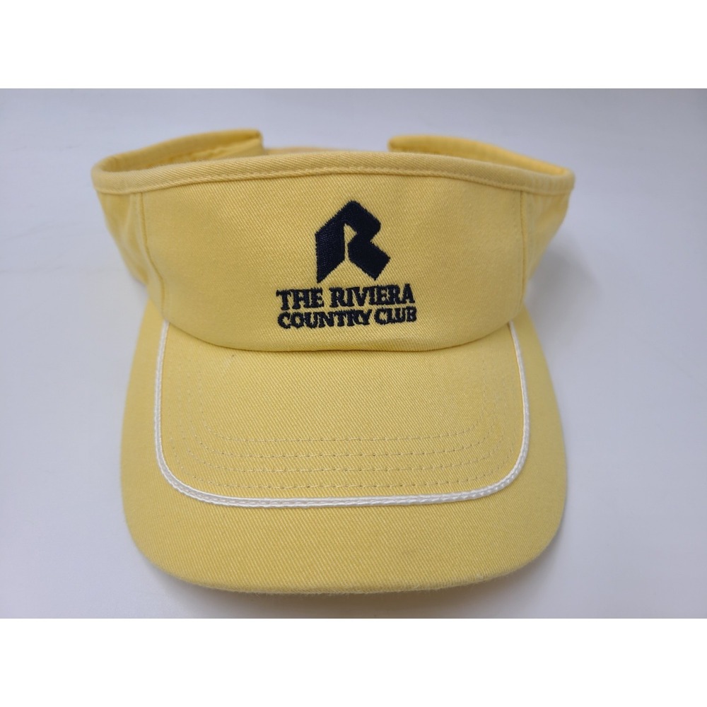 The Riviera Country Club Texace Sun Golf‎ Visor Adjustable Hat Cap Course Yellow